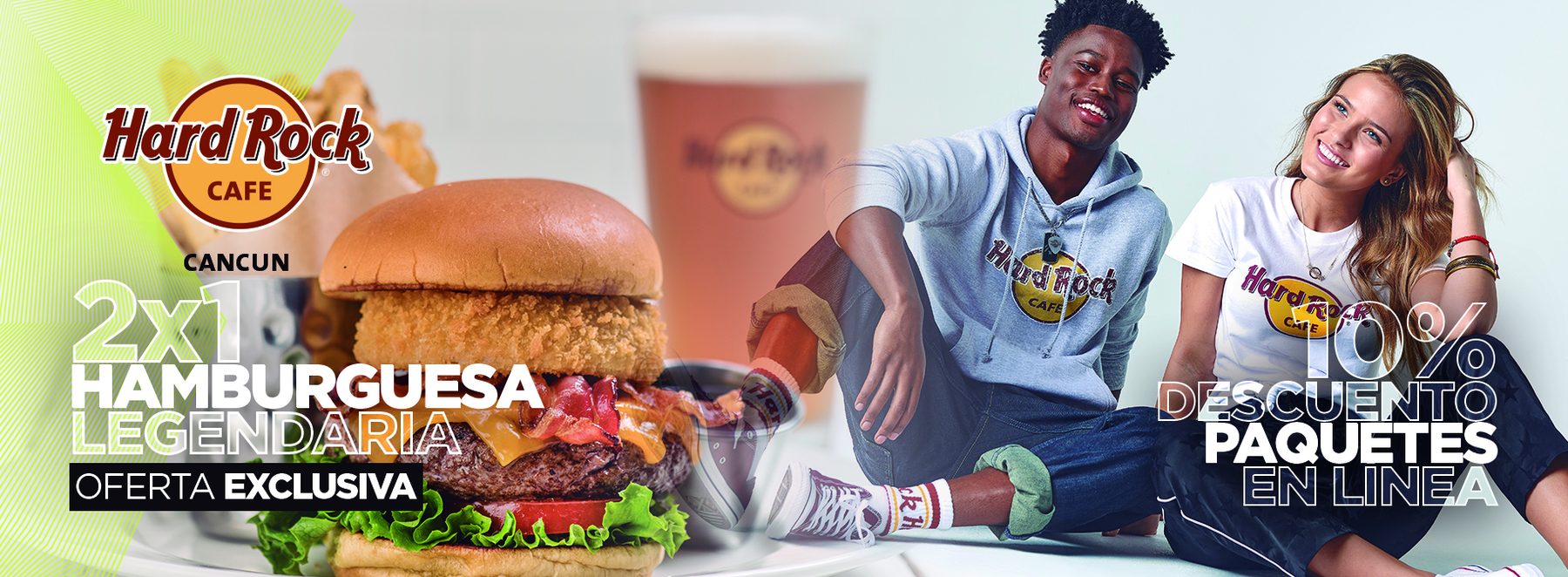 Hard Rock Cafe Cancún: 2x1 hamburguesa legendaria